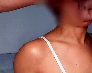 she deepthroats sloppy to lube his cock for easy anal creampie squirting in her big bunda