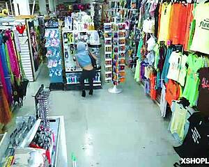 😈 naughty shoplifter teen's tight pussy doggystyle banged by big cock in office! monster pounding 🍑