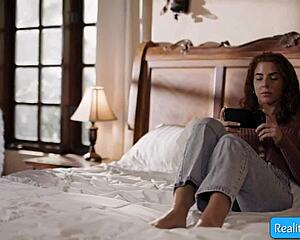 Muscular brother nathan bronson can't resist sexy big tit stepsis lumi ray fingering her pussy for hard cock fuck