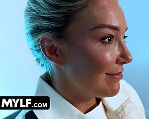 Hot MILF Seduces Detectives with Tight Body Then Gets SPIT-ROASTED in Interrogation Parody