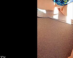 mature aunt spreads legs for close-up big clit and wet pussy reveal