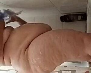 Horny shower slut masturbates to massive orgasm explosion