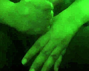 wife sneaks quick handjob on black cock while hubby's away