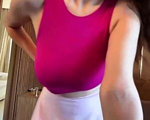 Stepmom Sucks And Milks Her Massive Natural Tits On Webcam