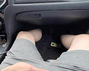 aww i gave him public car handjob till cumshot in my mouth