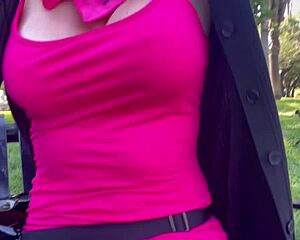 damn italian milf artemisia love's huge natural tits bounce outdoor solo fetish naked