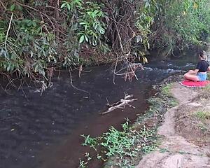 oh man, caught these strangers ripping clothes for wild outdoor pussy licking at the waterfall