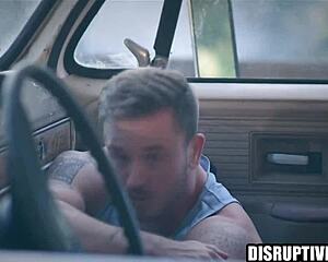 Hot muscular hunks bareback anal rimjob monster cocks in car hardcore