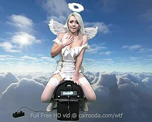 ava sinclaire rides sybian heavenly body shaved blonde bliss.