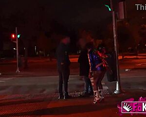 whoa harley quinn cosplay babe bends over for street stranger doggystyle!