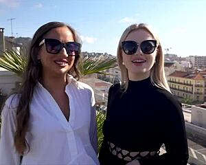 Lara petite 18+ coquine shares FFM lingerie threesome web chat