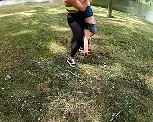 Watch these muscular MILFs train with anal rimjobs and squirting tits