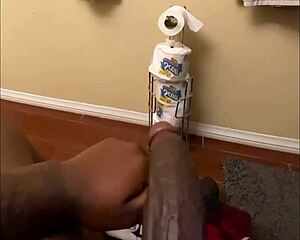 stroking my huge bbc til thick precum drips everywhere