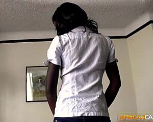 Ebony Fitness Model Takes Big Black Cock in Tight Ass at Casting