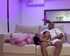 stepmom sucks stepson’s monster cock then creampies mouth in homemade taboo roleplay.