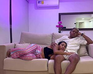 stepmom sucks stepson’s monster cock then creampies mouth in homemade taboo roleplay.