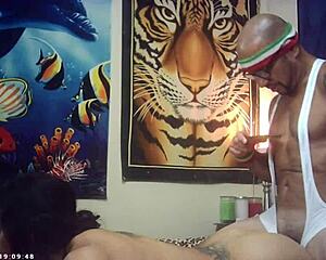 behind the scenes with glasses cam first timer skinny model pounded hard by italian machine