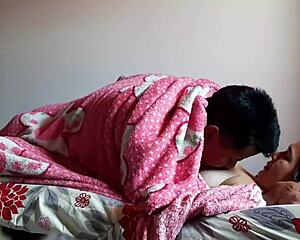 My horny stepsister's homemade ass spanking and tit licking turns into wild roommate sex.