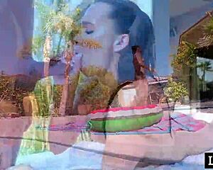 how does this skinny teen slut take monster cock doggystyle by the pool without ripping?!