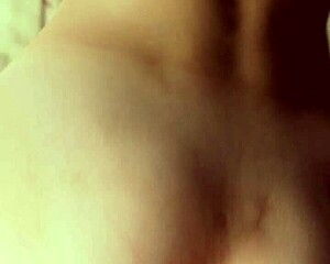 Naughty brunette babe rides cock then bends for doggystyle ass creampie close-up gaping