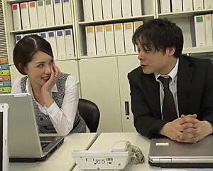 drunk boss grabs me in empty office NANA UESHIMA creampie fuck after big tits play