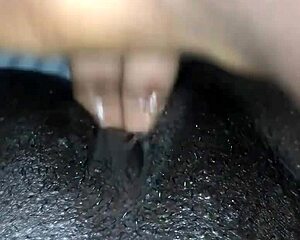 Black Wet Pussy Stretches Wide in Solo Creampie Masturbation Frenzy