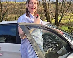 hairy mature milf wife outdoors car pov blows swallows my cum for past kindness