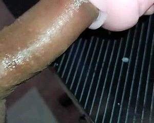 Kissy offers tight vagina for fucking. Deepthroat blowjob handjob on desk close-up.