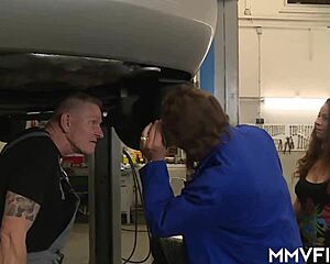 Skinny secretary bends over desk for rough anal job fuck