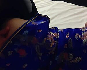 Amateur Chinese Dress Girl Sucks Cock Licks Then Fucks In Bed Uniform!
