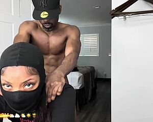 sexy curvy ebony bangs dildo then takes real cock in her big ass