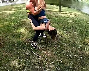 Watch these muscular MILFs train with anal rimjobs and squirting tits