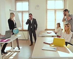 Tiffany Tatum and Rose Turn Classroom into Steamy Orgy with Double Penetration and Cumshots