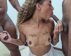 watch lorinha dasul's tight ass gape from double penetration creampie pounding