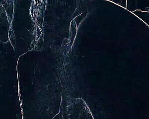 Club lights flash as babe rims ass deep then sucks cock hard