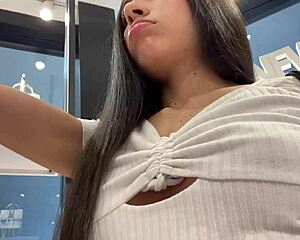 caught squirting and orgasming wildly in store dressing room