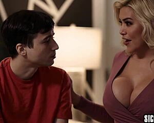 Ricky, stepmom Caitlin Bell's big tits console post-breakup fuck?