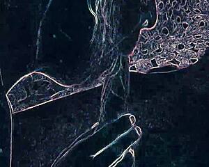 Club lights flash as babe rims ass deep then sucks cock hard