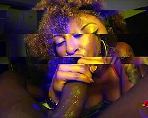 Lex La Flame's Curvy Oiled Body Worships Monster BBC with Sloppy Blowjob and Pussy Play