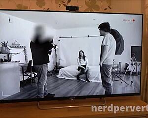 Victoria Hurley teases two throbbing cocks with her mouth?