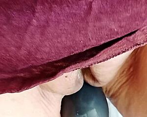 mature mom shows off her large panniers casually at home