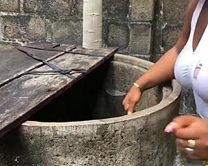 Alpha baddie bbw with fat ass and boobs gangbanged moaning outdoors