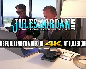 Jules Jordan Tiny 18+ Vina Sky Services Two Men With Blowjobs At Work