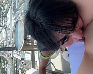 Asian Besties Nicole Doshi Ember Snow Lick Balcony Snow in LA