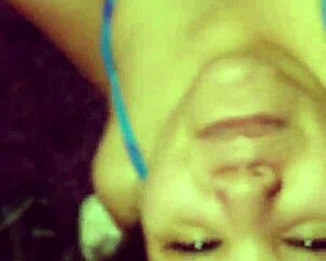 pretty ebony babe bikini tittyfucks cock to facial cumshot