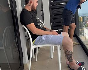 Stepmom takes stepson's cum then friends join freeuse pounding her big tits and ass