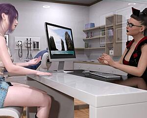 picture this futanari doctor bending her patient over for monster cock anal pounding and wet pussy licking in the hospital