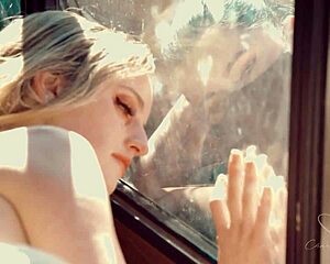 Charlie forde moans needy fingering pussy with dildo in lingerie