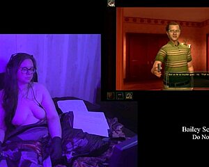bbw brunette bares huge natural tits in secrets remaster playthrough four