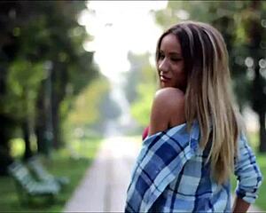 come dance sexy with me on street aarina park live model shakes ass boobs for you